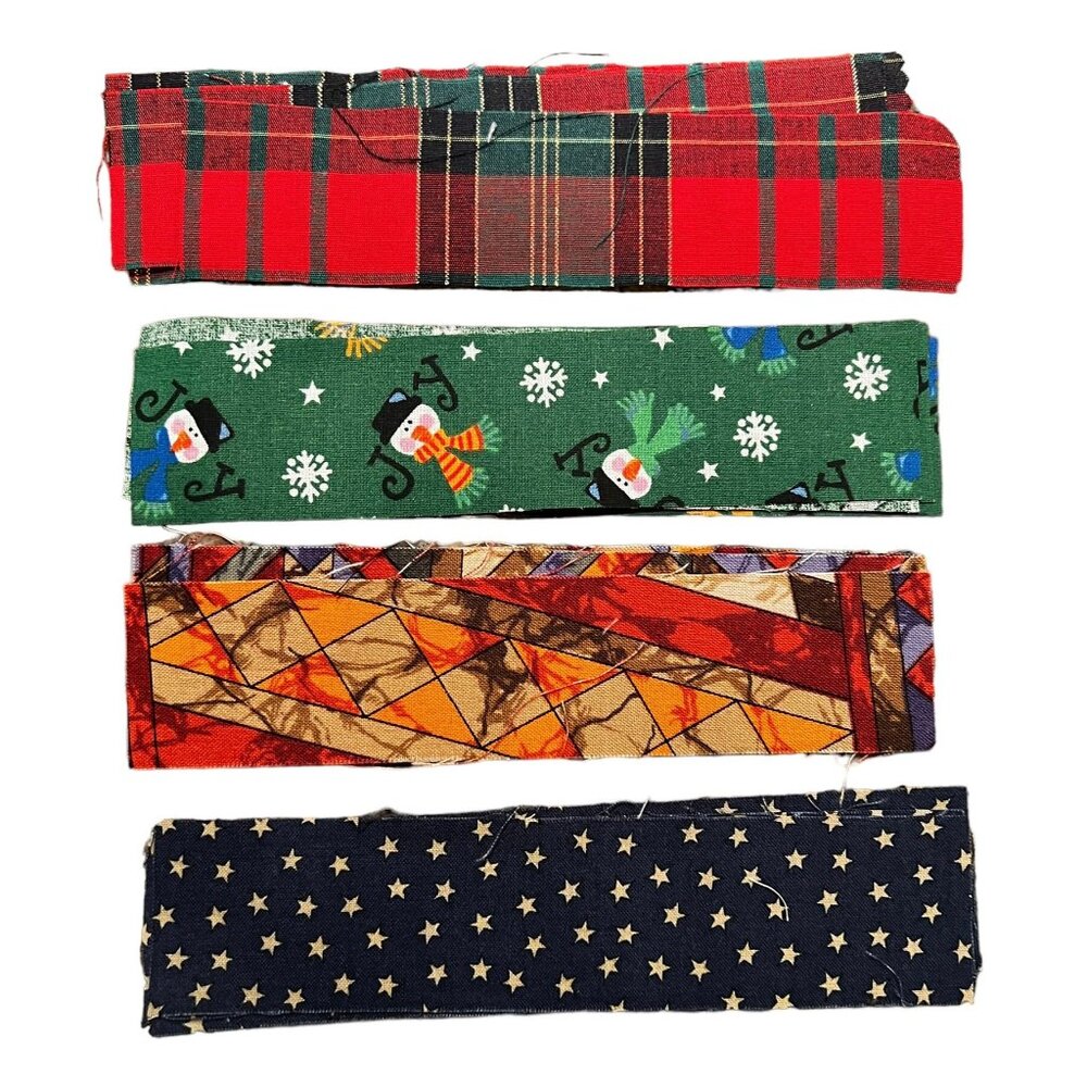 Lot of 78 Quilt Strips 6.5” x 1.5” Vintage Floral Christmas Dogs Plaid Tweetie - Picture 4 of 9
